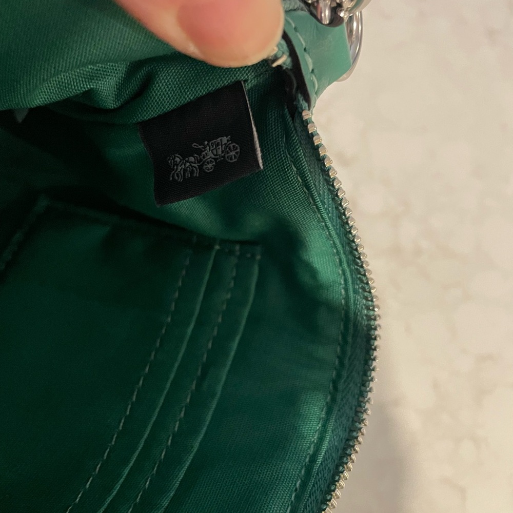 🍍Coach Teal Green Denim Wristlet - Picture 9 of 11